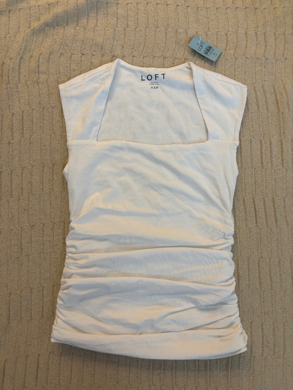 Loft Square Neck Tank Top With Runched Sides